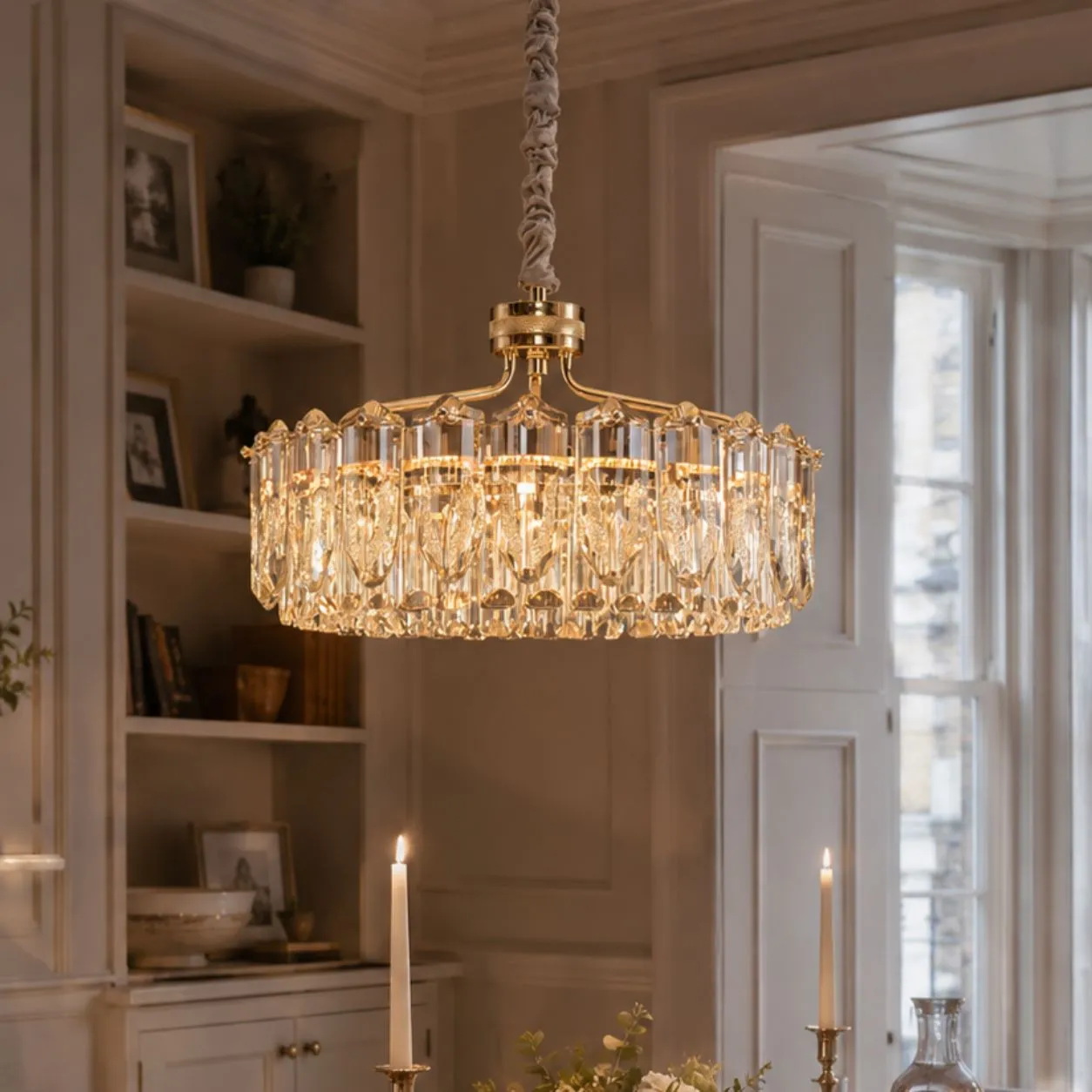 Opulent Crystal Adjustable Pendant Light - Gold product