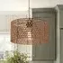Paper Rope Pendant Light - Brown, Iron