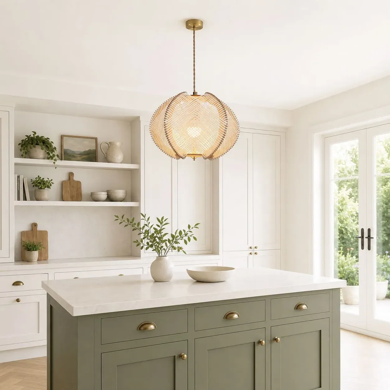 Paper Rope Pendant Light - Natural, Rope & Wood product