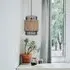 Pendant Light with Handwoven Rattan - Black, Natural