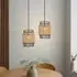 Pendant Light with Handwoven Rattan - Black, Natural