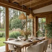 Petal Bloom Rattan Woven Pendant Light - Natural