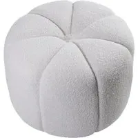 Pumpkin-Shaped Footstool - White, Teddy Fur alternate view