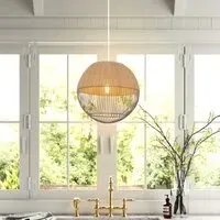 Round Pendant Light - Natural, Rattan