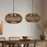 Round Woven Pendant Light - Brown, Bamboo