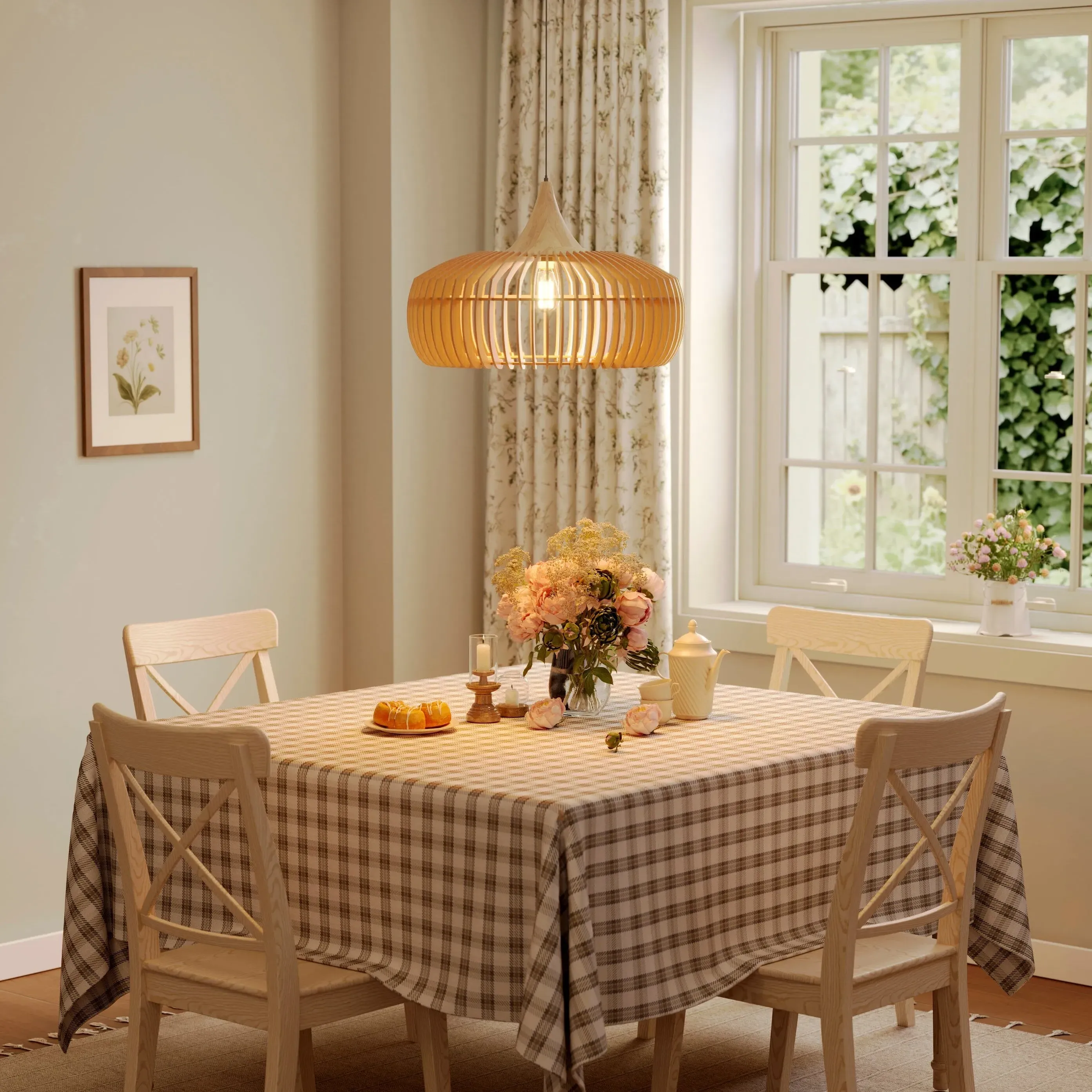 Shadome Handcrafted Wood Pendant Light - Natural