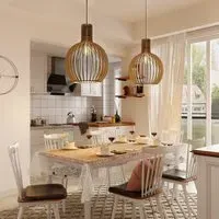 Shadome LED Wooden Birdcage Pendant Light - Wood