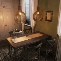 Shadome LED Wooden Birdcage Pendant Light - Wood