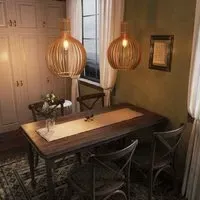 Shadome LED Wooden Birdcage Pendant Light - Wood