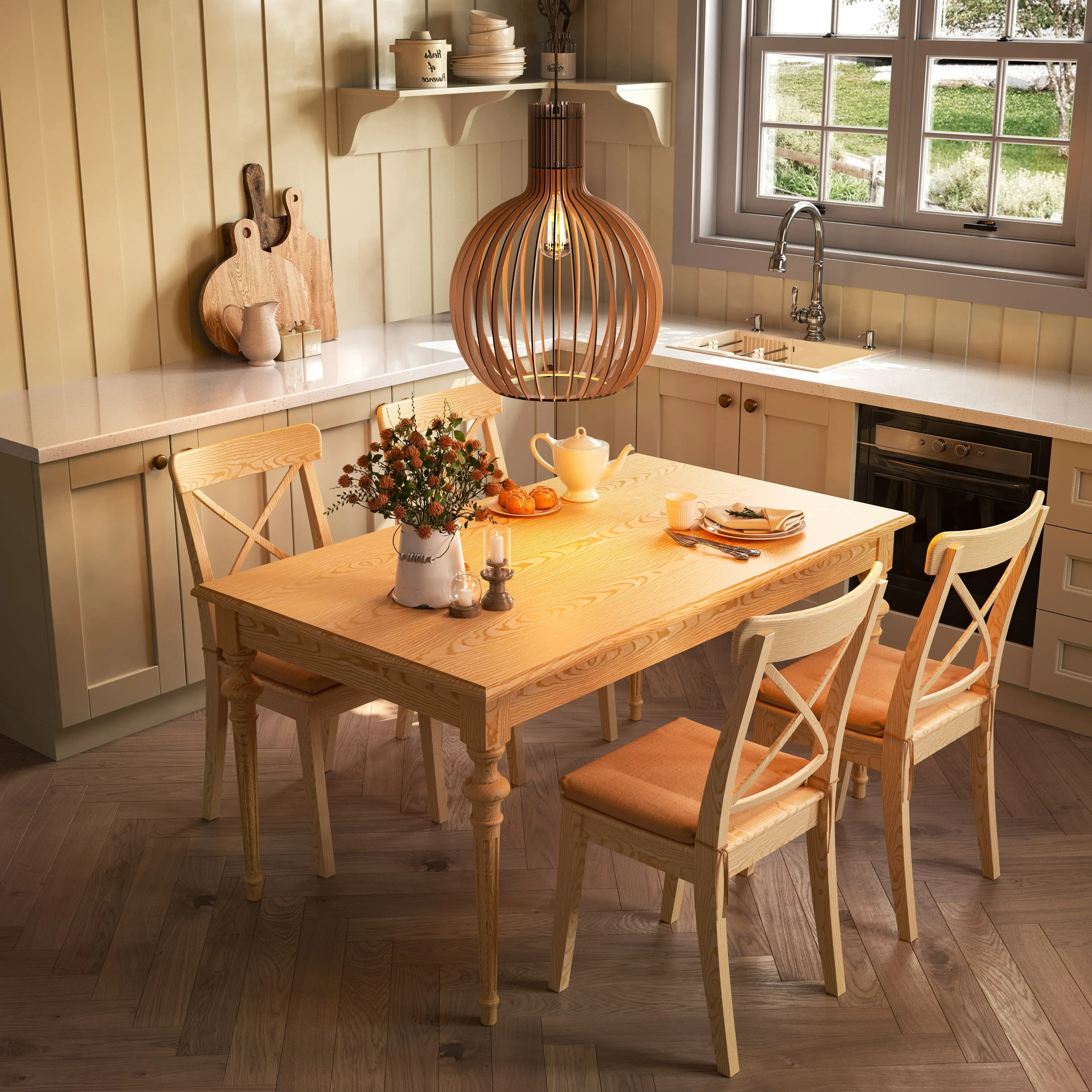 Shadome LED Wooden Birdcage Pendant Light - Wood