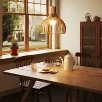 Shadome-Nordic Wooden Cage Hanging Pendant Light - Wood