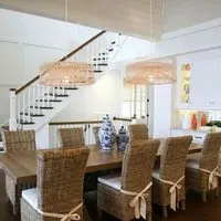 Shallow Rattan Pendant Light - Natural