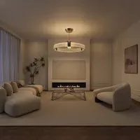 Silent Ceiling Fan with Crystal Accent - Gold