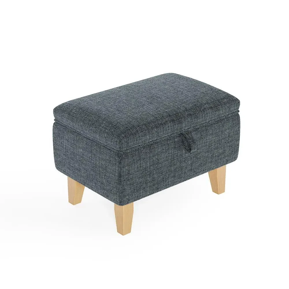 Small Storage Ottoman with Flip-Top - Dark Grey, Linen product