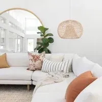 SolNest Round Pendant Light - Natural, Rattan