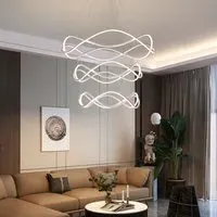 Spiral LED Pendant Light with Adjustable Cables - Rose Red