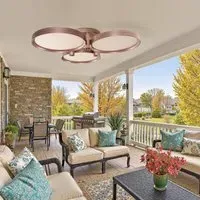 Three-Ring LED Ceiling Light with Remote - Aluminium