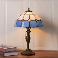 Tiffany Stained Glass Block Series Table Lamp - Glass, Brass alternate view
