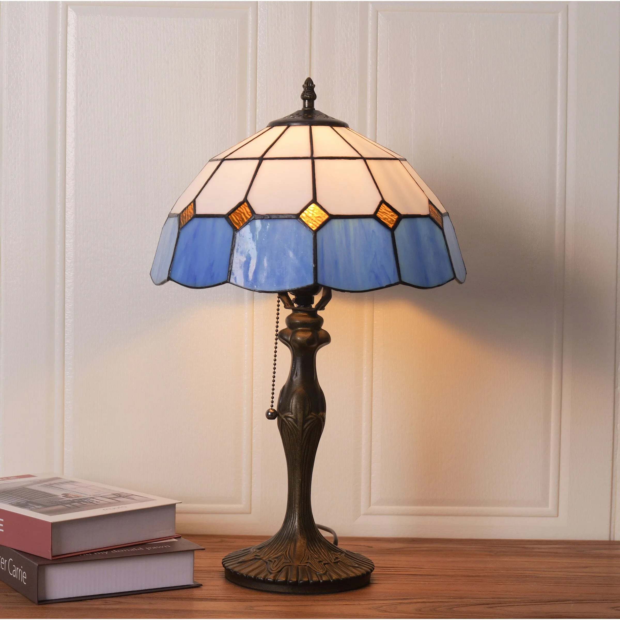 Tiffany Stained Glass Block Series Table Lamp - Glass, Brass product