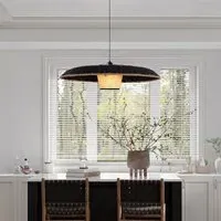 Two-Tone Handwoven Pendant Light - Black, Paper Rope