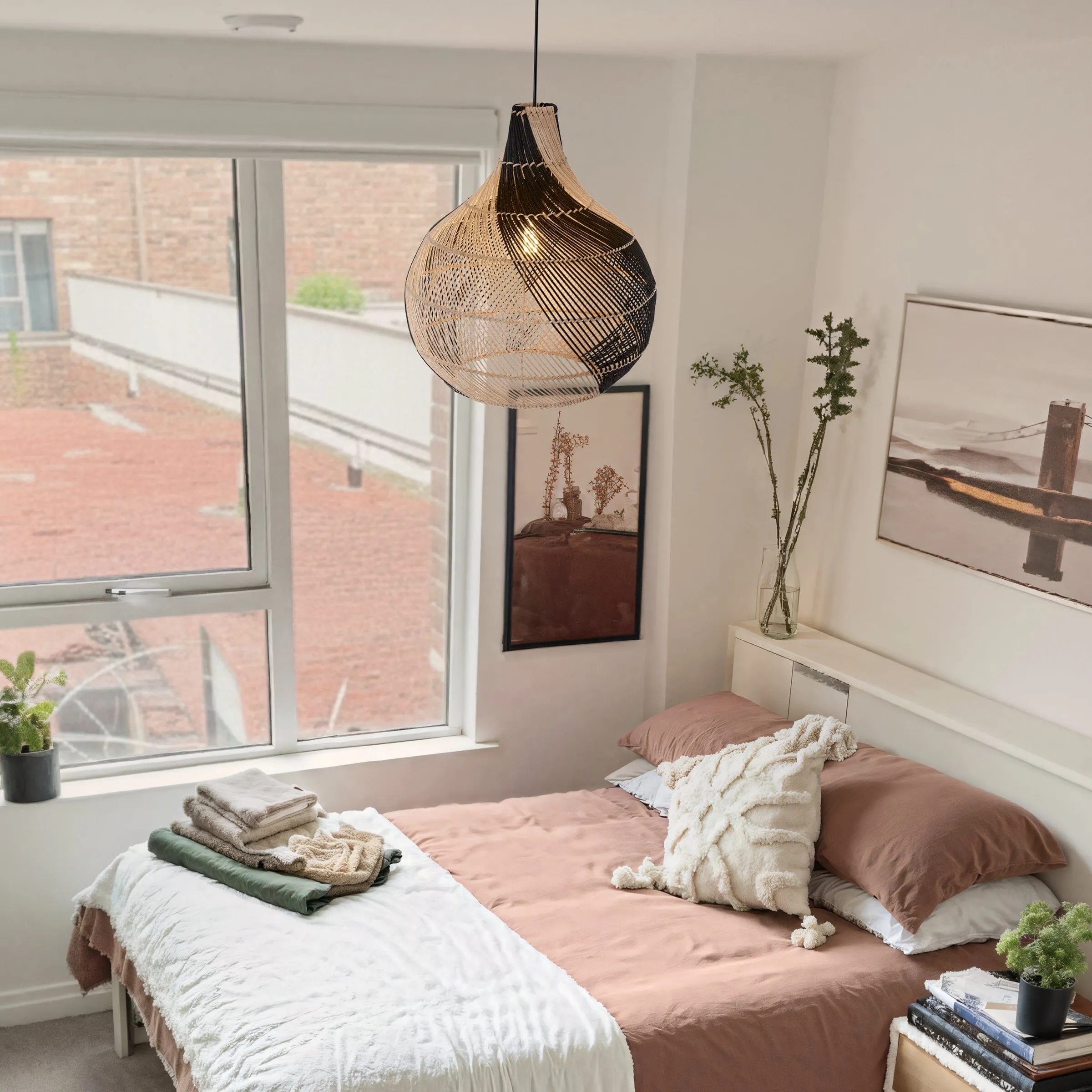 Vase Shaped Handwoven Rattan Pendant Light - Natural, Rattan image