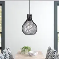 Wire Cage Pendant Light - Black, Iron