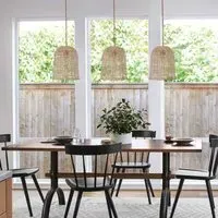 Woven Bamboo Pendant Light - Brown