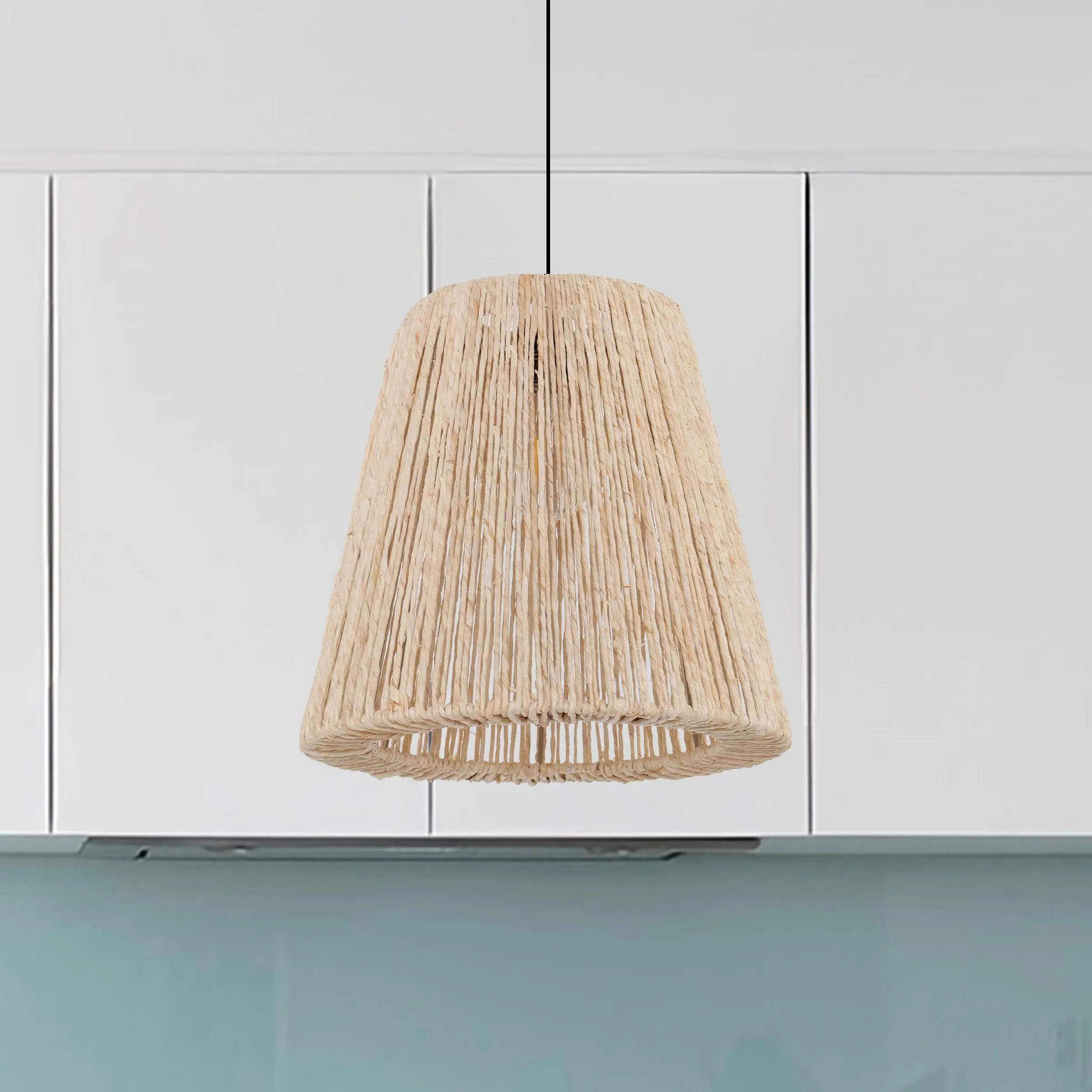 Woven Pendant Light - Natural, Hemp Rope image