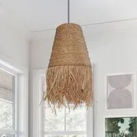 Woven Pendant Light with Grass Texture - Natural