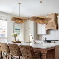 Woven Rattan Pendant Light - Brown, Iron