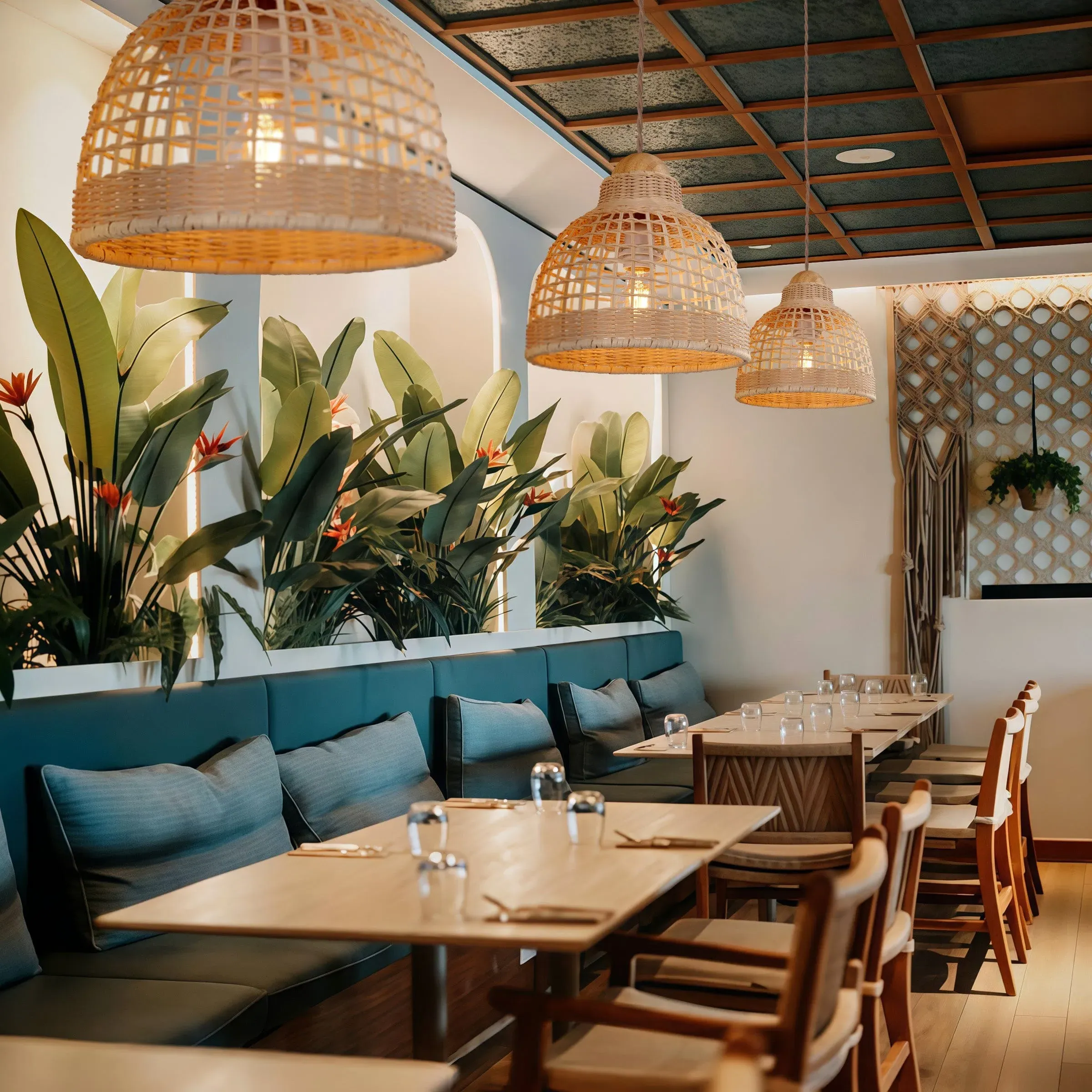 Woven Rattan Pendant Light - Natural