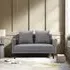 2-Seater Sofa with Pillows - Grey, Fabric