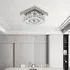 20cm Square Crystal Ceiling Light - Chrome