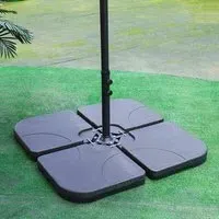 2.5M Cantilever Parasol with Base - Grey, Polyester