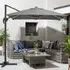 2.5M Cantilever Parasol with Base - Grey, Polyester
