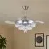 3-Light Acrylic Ceiling Fan with Crystal Droplets - Chrome