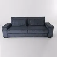 3-Seater Sofa Bed with Adjustable Backrest - Deep Blue, Corduroy