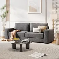 3-Seater Sofa with Deep Foam Cushions - Dark Grey, Polyester alternate view