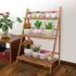 3-Tier Foldable Plant Stand Ladder Shelf - Natural/White, Wood