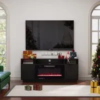 30-Inch Electric Fireplace TV Stand with Storage - MDF