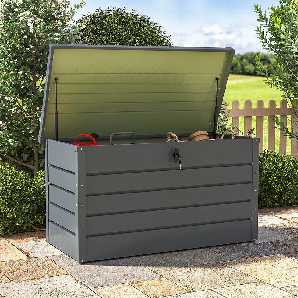 350L Garden Storage Box with Lock - Steel