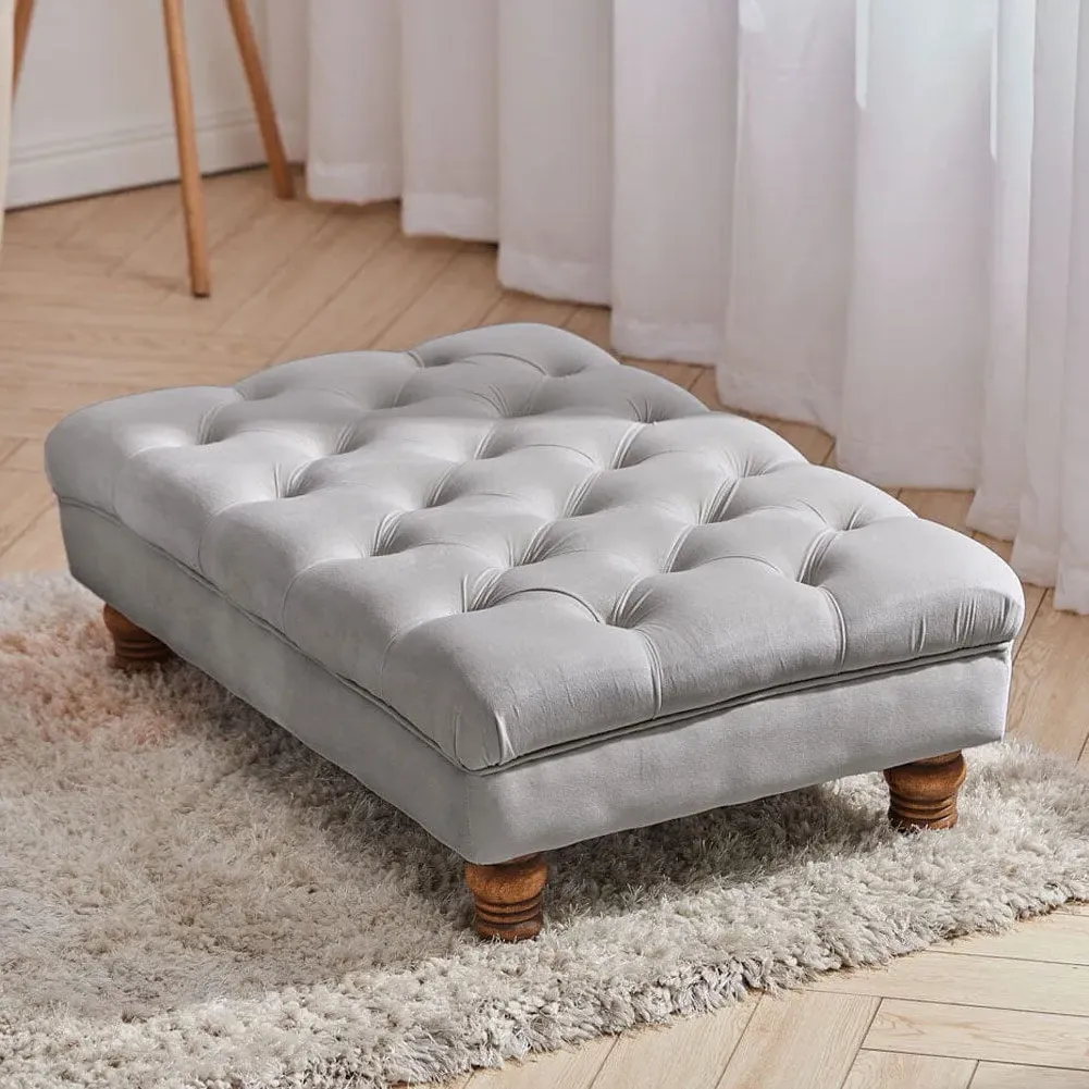 3Ft Rectangular Ottoman Footstool - Velvet
