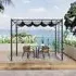 3x2.8x2.3m Pergola with Single-Sided Fence - Dark Grey