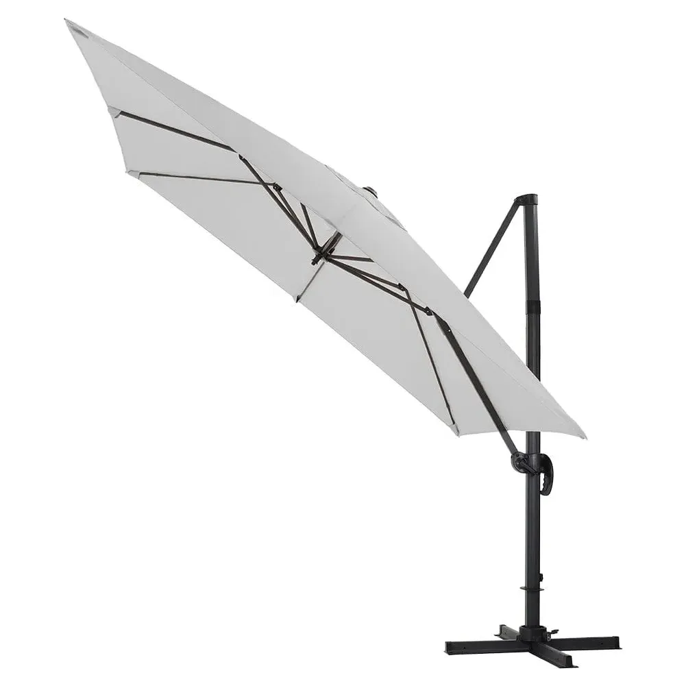 3x3m Square Cantilever Parasol with 360° Rotation - Polyester image