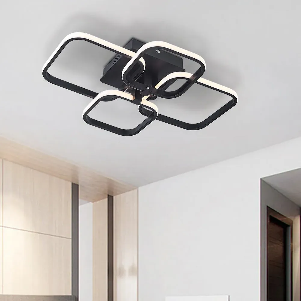 4-Head LED Ceiling Light Chandelier - Black, Aluminum product