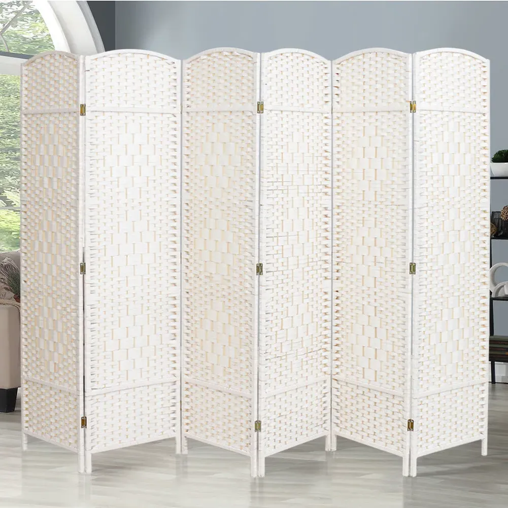4 Panel Folding Room Divider - White, Wood