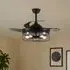 42 Inch Caged Ceiling Fan with Light - Black