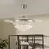 42 Inch Ceiling Fan with LED Light Crystal Chandelier - Chrome