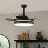 42" Retractable Ceiling Fan with Acrylic Shade - Coffee