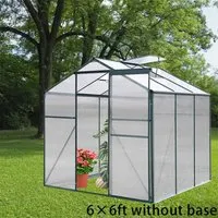 4×6 to 10×6 ft Garden Greenhouse with Vent - Green, Aluminium alternate view